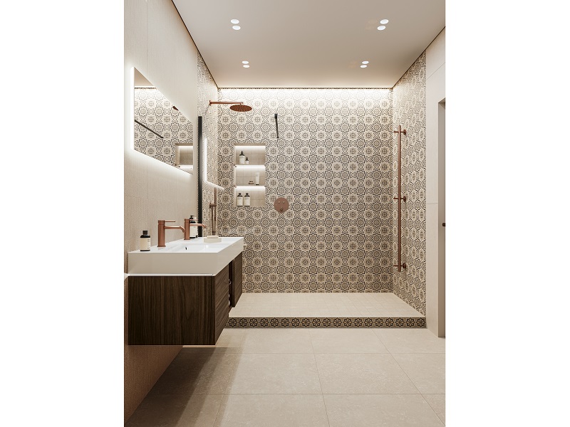 Ванная комната с душевой зоной Касабланка