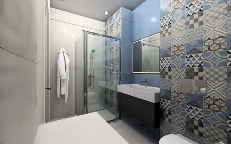 Совмещенный санузел Онда в стиле пэчворк Совмещенный санузел Онда в стиле пэчворк