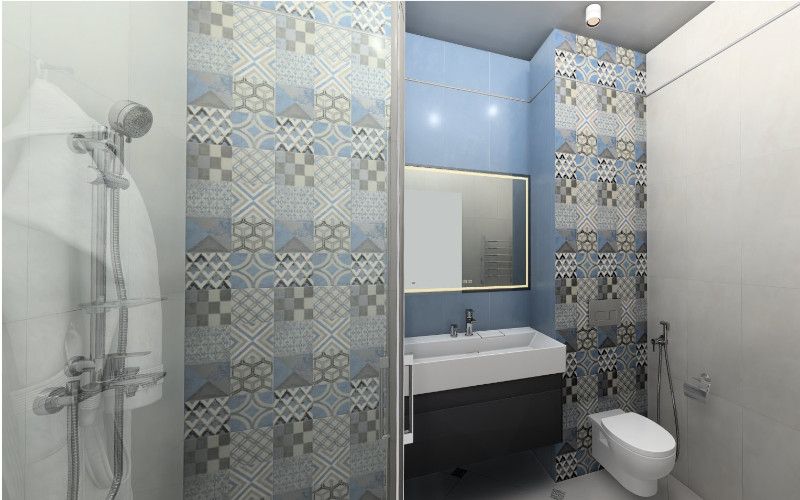 Совмещенный санузел Онда в стиле пэчворк Совмещенный санузел Онда в стиле пэчворк