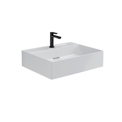 Раковина Logica/Лоджика мебельная с одним отверстием 60, белая глянцевая