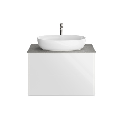 Тумба PLAZA Modern подвесная с ящиками 80, белая глянцевая