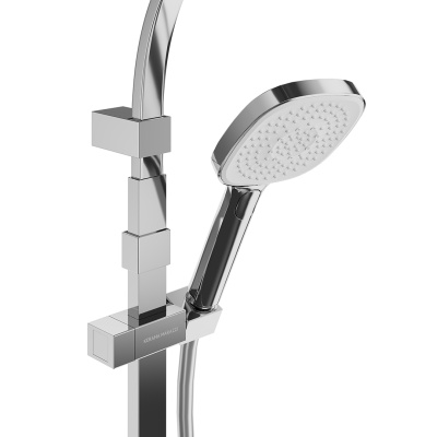 Душевая колонна квадратная Fonte/Фонте на 2 потока без смесителя, хром