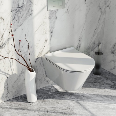 Унитаз Plaza Modern/Плаза Модерн подвесной безободковый, белый глянцевый Унитаз Plaza Modern/Плаза Модерн подвесной безободковый, белый глянцевый