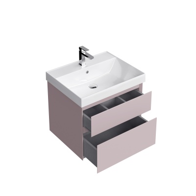 Тумба Cubo/Кубо подвесная с ящиками 60, мальва матовая Тумба Cubo/Кубо подвесная с ящиками 60, мальва матовая