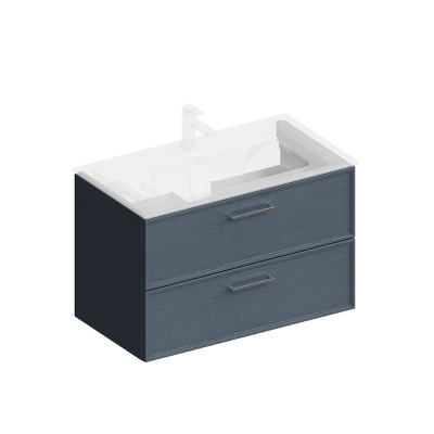 Тумба Piano Classic/Пиано Классик подвесная 85 см, 2 ящика, ясень синий матовый Тумба Piano Classic/Пиано Классик подвесная 85 см, 2 ящика, ясень синий матовый