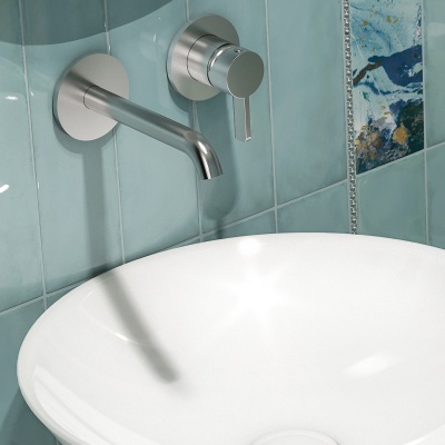 Смеситель для раковины Linea/Линеа однорычажный настенный, хром глянец