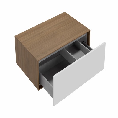 Тумба Atollo/Атолло напольная/подвесная с ящиком 80, белая матовая