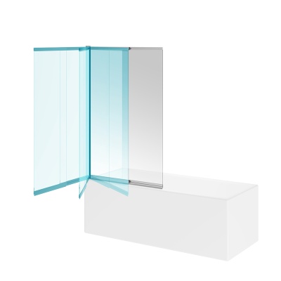 Шторка на ванну Vetro/Ветро, раздвижная/распашная, 100х150, хром Шторка на ванну Vetro/Ветро, раздвижная/распашная, 100х150, хром