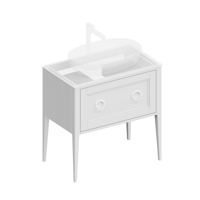 Тумба Plaza Classic/Плаза Классик напольная 1+1 ящик 80, белая матовая Тумба Plaza Classic/Плаза Классик напольная 1+1 ящик 80, белая матовая