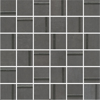 Декор Гварди 1 мозаичный антрацит матовый обрезной 30x30x0,9 из 36 частей 4,8х4,8