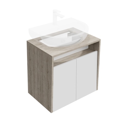 Тумба Pro/Про подвесная 2 дверцы 60, белая глянцевая