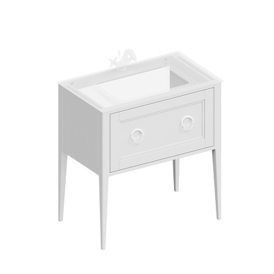 Тумба Plaza Classic/Плаза Классик напольная с ящиком 80, белая матовая Тумба Plaza Classic/Плаза Классик напольная с ящиком 80, белая матовая