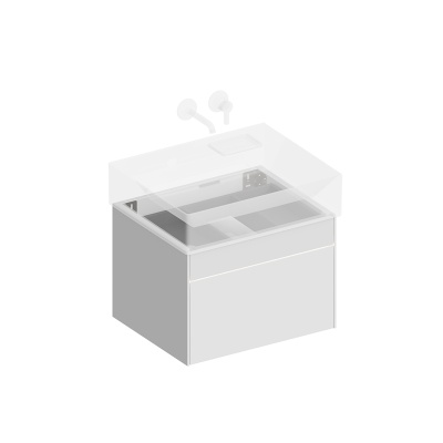 Тумба Logica/Лоджика подвесная 2 ящика 60 см, белоснежный