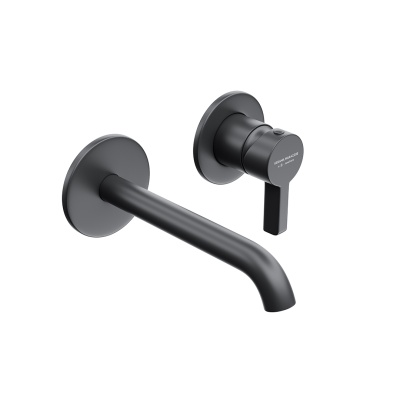 Смеситель для раковины LINEA однорычажный настенный, черный матовый Смеситель для раковины LINEA однорычажный настенный, черный матовый