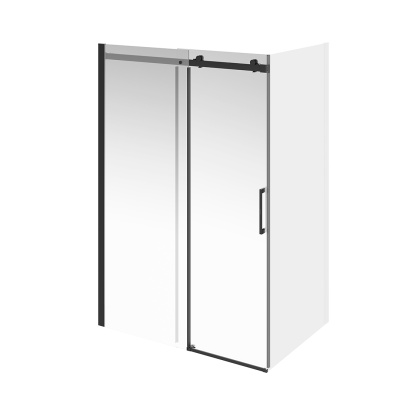 Душевая дверь Cristallo/Кристалло, раздвижная с функцией плавного открывания и закрывания, 140х210, матовый черный, упаковка 1/2