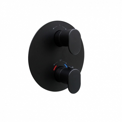 Встраиваемый термостатический смеситель для душа Ole/Оле с регулировкой температуры, матовый черный Встраиваемый термостатический смеситель для душа Ole/Оле с регулировкой температуры, матовый черный