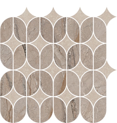 Декор Ифран наборный бежевый светлый глянцевый обрезной 30x32,5x0,9