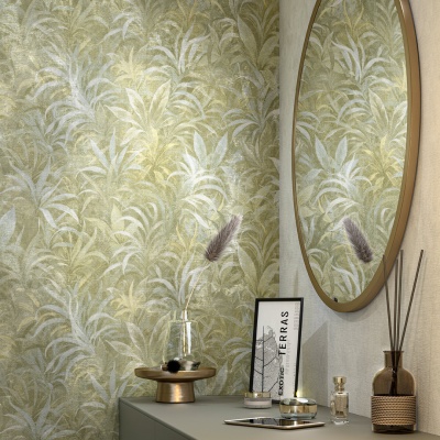 Обои виниловые Экзотика мотив, зелёный