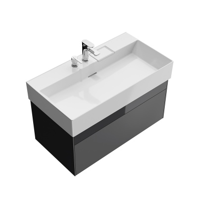 Тумба LOGICA подвесная 2 ящика 90 см, стальной серый