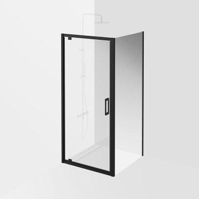 Душевая дверь Vetro/Ветро, распашная, 90х195, матовый черный