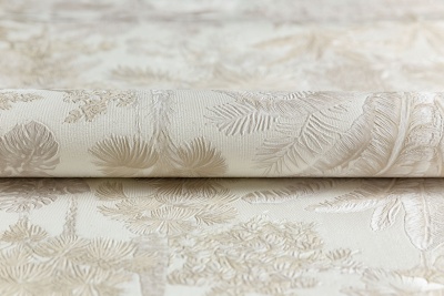 Обои виниловые Оазис мотив, бежевый, белый Обои виниловые Оазис мотив, бежевый, белый