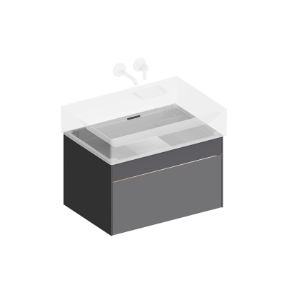 Тумба Logica/Лоджика подвесная 2 ящика 70 см, стальной серый