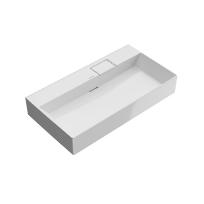 Раковина Logica/Лоджика мебельная\подвесная без отверстий 90, белая глянцевая