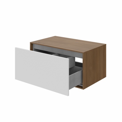 Тумба Atollo/Атолло напольная/подвесная с ящиком 80, белая матовая