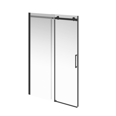 Душевая дверь Cristallo/Кристалло, раздвижная с функцией плавного открывания и закрывания, 140х210, матовый черный, упаковка 1/2