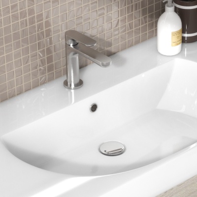 Смеситель для раковины OLE однорычажный без донного клапана 3/8, титановый атласный Смеситель для раковины OLE однорычажный без донного клапана 3/8, титановый атласный