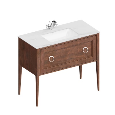 Тумба Plaza Classic/Плаза Классик напольная 1 ящик 100, орех матовый Тумба Plaza Classic/Плаза Классик напольная 1 ящик 100, орех матовый