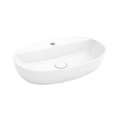 Раковина Plaza/Плаза накладная 60, белая глянцевая