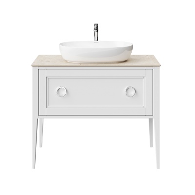 Тумба Plaza Classic/Плаза Классик напольная 1+1 ящик 100, белая матовая Тумба Plaza Classic/Плаза Классик напольная 1+1 ящик 100, белая матовая