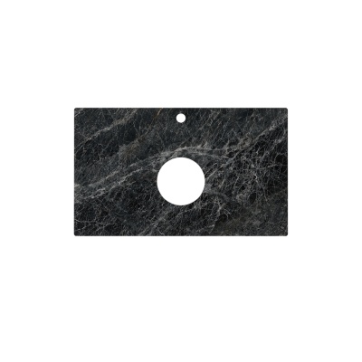 Столешница из керамогранита для накладных раковин, Риальто 80 см, серый темный лаппатированный