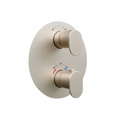 Встраиваемый термостатический смеситель для душа Ole/Оле с регулировкой температуры, золотой атласный Встраиваемый термостатический смеситель для душа Ole/Оле с регулировкой температуры, золотой атласный