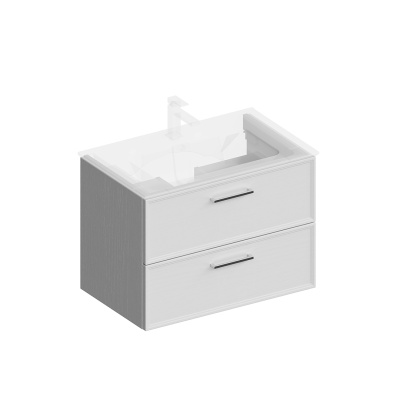 Тумба Piano Classic/Пиано Классик подвесная 75 см, 2 ящика, ясень белый матовый Тумба Piano Classic/Пиано Классик подвесная 75 см, 2 ящика, ясень белый матовый