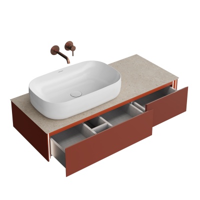 Тумба Magica/Маджика подвесная 120, 2 ящика, венецианский красный матовый Тумба Magica/Маджика подвесная 120, 2 ящика, венецианский красный матовый