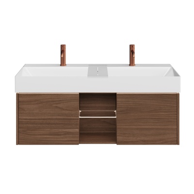 Тумба Grande/Гранде подвесная 120, 2 ящика + открытая зона, структурированный орех Тумба Grande/Гранде подвесная 120, 2 ящика + открытая зона, структурированный орех