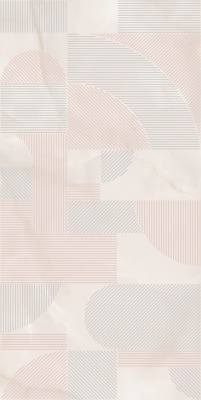 Декор Сен-Тропе розовый светлый глянцевый обрезной 60x119,5x0,9