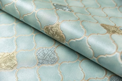 Обои виниловые Арабески мотив, бирюзовый