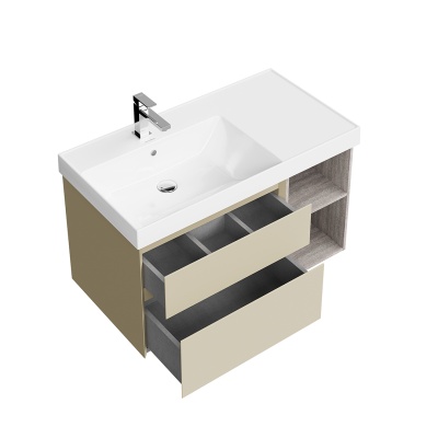 Тумба Cubo/Кубо левая подвесная с ящиками 90, лимо матовая-древесная Тумба Cubo/Кубо левая подвесная с ящиками 90, лимо матовая-древесная