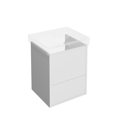 Тумба Pro/Про подвесная 2 ящика 50, белая матовая Тумба Pro/Про подвесная 2 ящика 50, белая матовая