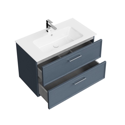 Тумба Piano Classic/Пиано Классик подвесная 85 см, 2 ящика, ясень синий матовый Тумба Piano Classic/Пиано Классик подвесная 85 см, 2 ящика, ясень синий матовый