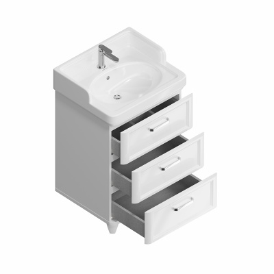 Тумба Pompei/Помпеи напольная с 3 ящиками 60, белая глянцевая Тумба Pompei/Помпеи напольная с 3 ящиками 60, белая глянцевая