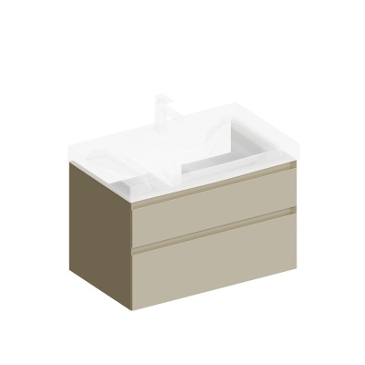 Тумба CUBO подвесная с ящиками 80, лимо матовая