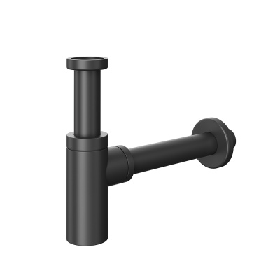 Сифон для умывальника цельнометаллический черный Сифон для умывальника цельнометаллический черный