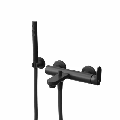 Ручной душ OLE с держателем для лейки и шлангом, без выхода для подачи воды, матовый черный Ручной душ OLE с держателем для лейки и шлангом, без выхода для подачи воды, матовый черный