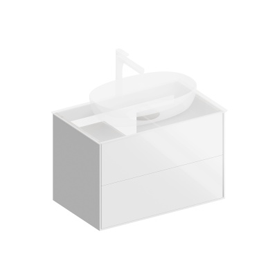 Тумба PLAZA Modern подвесная с ящиками 80, белая глянцевая