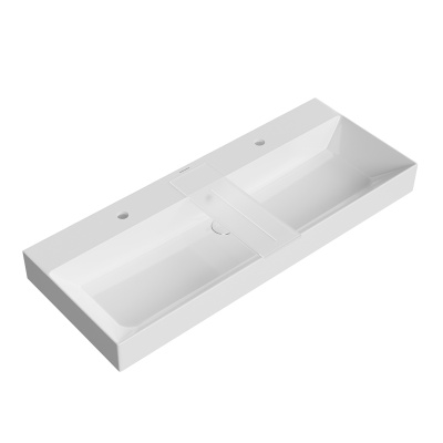 Раковина GRANDE мебельная\подвесная 120, белая глянцевая, два отверстия под смеситель Раковина GRANDE мебельная\подвесная 120, белая глянцевая, два отверстия под смеситель