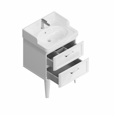 Тумба POMPEI напольная с 2 ящиками 60, белая глянцевая Тумба POMPEI напольная с 2 ящиками 60, белая глянцевая